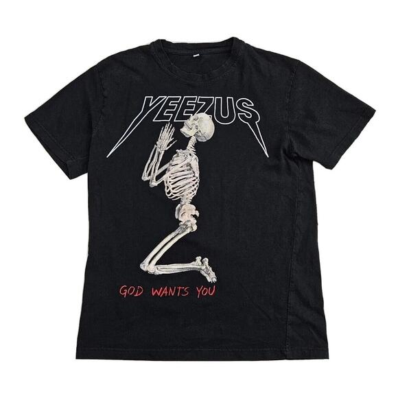 Kanye West Concert Tour T-Shirt Yeezus 2013 God Wants You Black Tee Size Medium - Picture 1 of 5